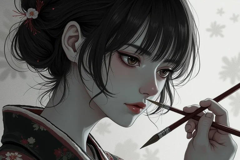 色喰らいの空、無音の筆