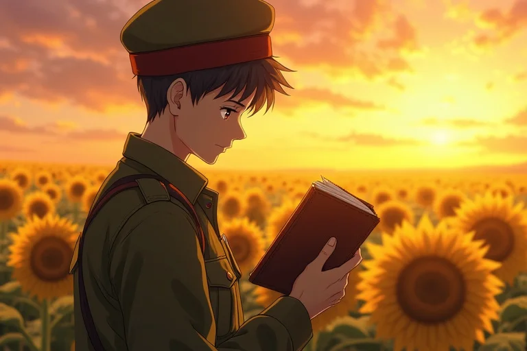 ひまわり畑で待っていた男