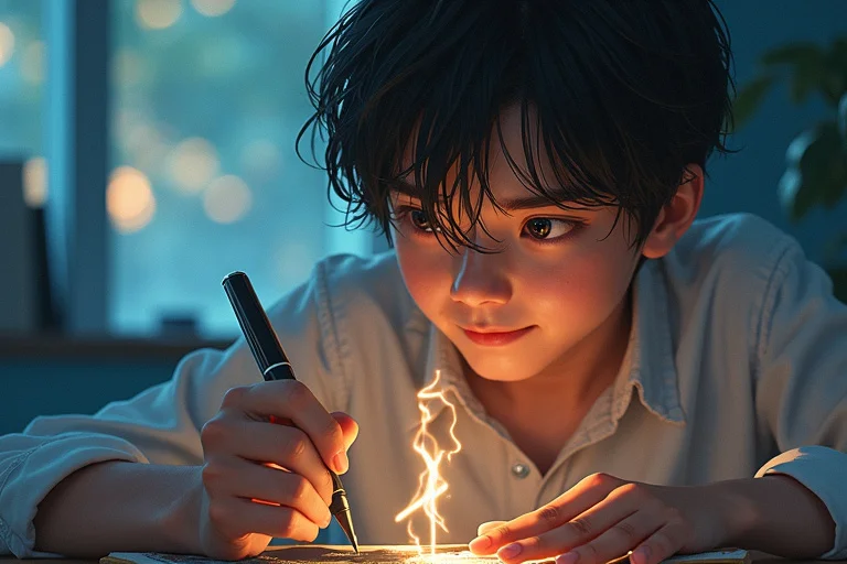 ベンチの上の万年筆