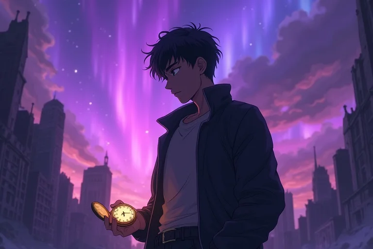 黄昏のオーロラ時計