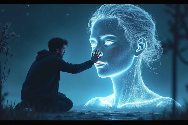 追憶のホログラムは、朝焼けに微笑む