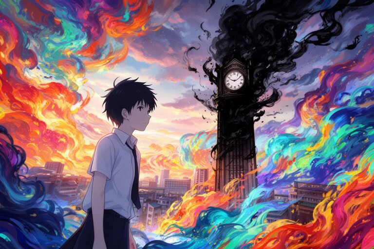 透明なプリズムと色彩の咎人