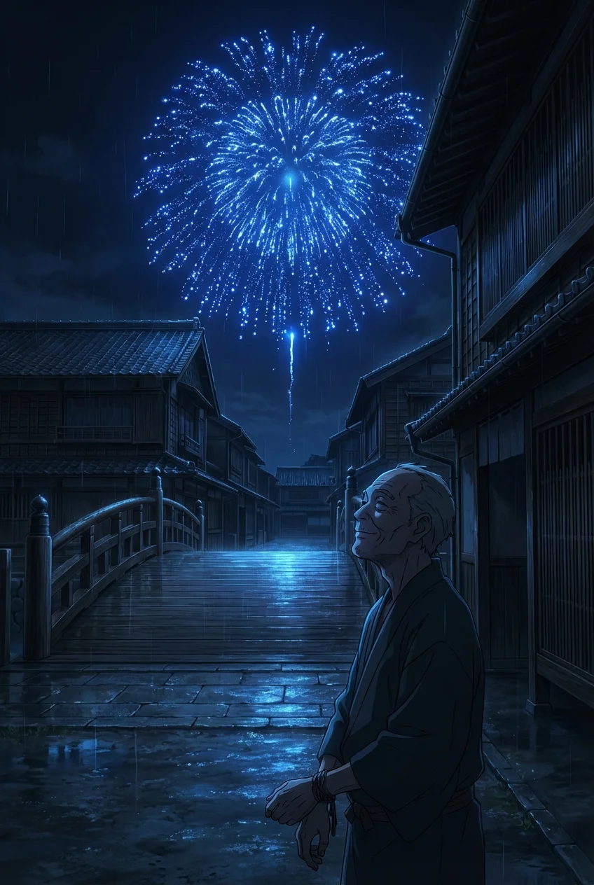 宵闇に咲く、幻の蒼